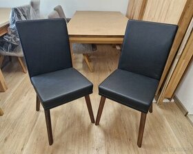 Nové židle kůže + ořech masiv 4 ks