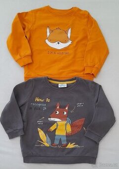 2x Mikina liška velikost 92/98