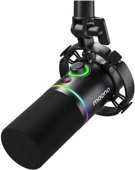 MAONO PD200X Black – dynamický mikrofon, USB‑C/XLR, RGB, TOP