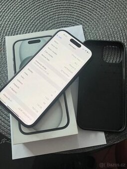 iPhone 15 black 128gb, záruka ČR TOP stav - 1