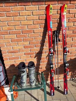 lyže Salomon + lyžařské boty Salomon + hůlky Fizan