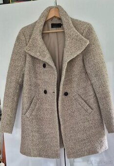 Béžový kabát ONLY – vel. S, vlna, krásný střih - 1