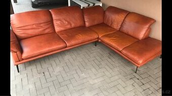 Kožena rohova sedačka Will Schilling