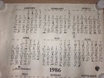 kalendář / plakát 1986 – Ann Summers (kamasutra)