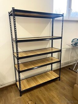 Policový regál, 5 polic, 120 × 40 × 183 cm