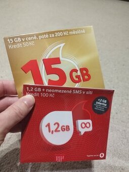 2x předplacená Vodafone karta