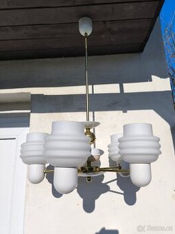 Retro opálový lustr Kamenický Šenov - 70. léta