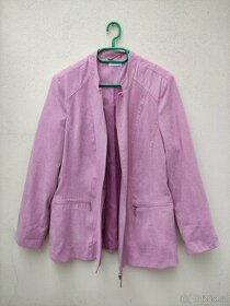 Semišový růžový kardigan