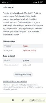 Lyžařská bunda , hokejová