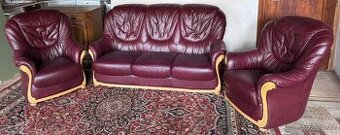 Luxusní kožená sedací souprava 3+1+1, 6539