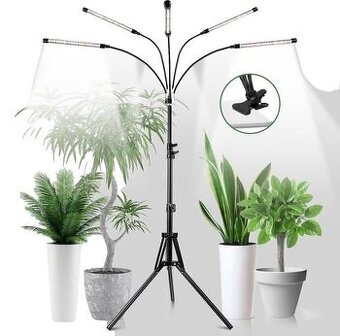 LED grow lampa s klipom (3 ramená) + stojan – NOVÁ