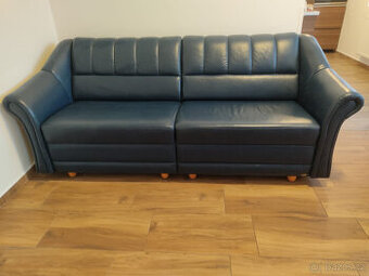 Kožena rozkládací sedačka zn. Sedda modrá 180x200cm