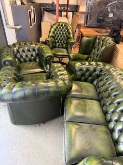 Chesterfield sedačky / Kompletní set / Springvale Leather UK
