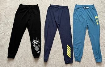 2 x chlapecké tepláky + pyžamové kalhoty, H&M, TCM, vel. 170