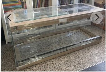 L Terárium nové 100x40x40 .Síla skla 5 mm. Vhodné pro agamy,