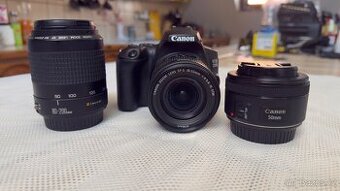 CANON EOS 250D zrcadlovka, 4K video, klec, dotykový dispej