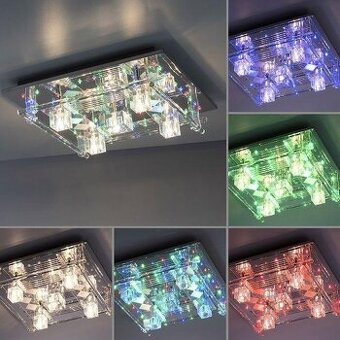 LED lustr stropnice s možností barevného podsvitu