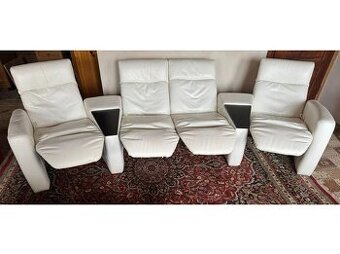 Kožená relaxační sedací souprava 2+1+1, 3193