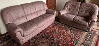 Kožená fialová sedací souprava 3+2,7252