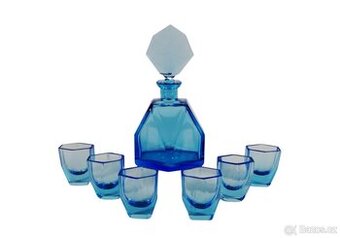 art deco likérová souprava Moser 2