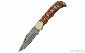 Nůž zavírací DAMASCUS TWISTED dřevěná rukojeť - 1