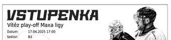 2x vstupenka Olomouc Jihlava, hokej 17.4.2025