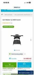 Prodám nový El. gril WEBER Q2400 Stand