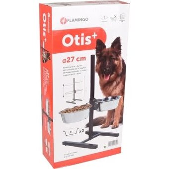 Stojan včetně nerezových misek 2 x 27 cm (2 x 4000 ml), L