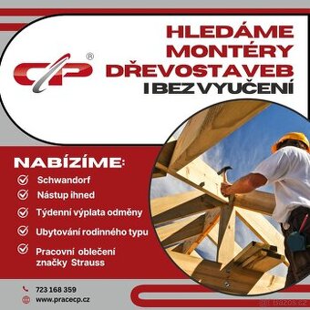 Práce v Německu s TÝDENNÍ výplatou - montér dřevostaveb