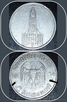 Mince stříbrná 5M, Německá říše 1934