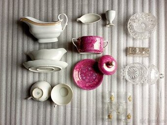 Konvolut porcelán a sklo
