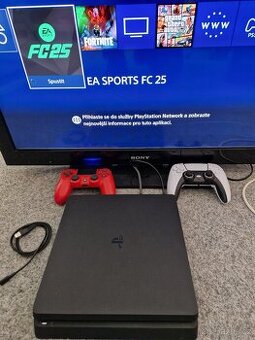 Playstation 4 slim + 3 hry + 2ovladače pěkný stav