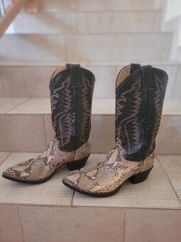 Westernové boty Justin Snakeskin Cowboy Boots