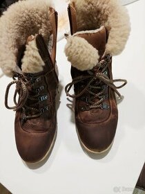 Zimní, kožené boty s kožíškem vel. 38 - 1