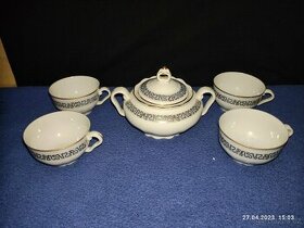 Retro set šálků s cukřenkou
