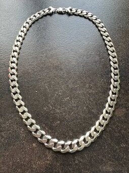 Pánský stříbrný řetízek 925, Pancer, 124.4g, 55cm, - 1