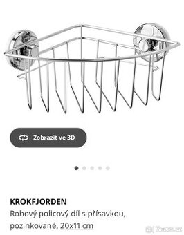Koupelnový rohový držák KROKFJORDEN – nový, pouze rozbalený