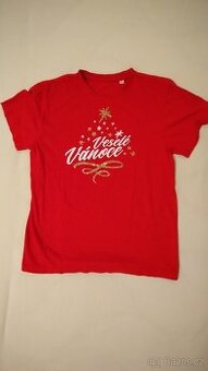 Dámské červené vánoční triko, vel. S