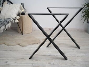 Úzká Železná Industrial Podnož Stolová Noha do X 2ks 60x72
