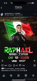 2x listek na koncert Raphaela 6.12 Brno