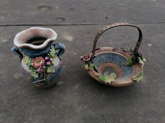 Predám keramická váza a košík - 1