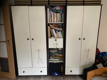 3x Dětská skříň se žirafou