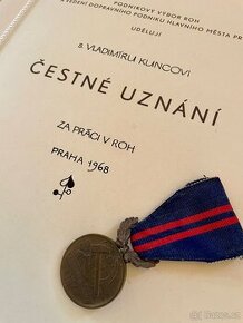 medaile a čestné uznání