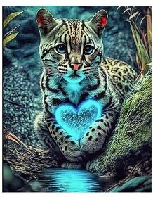 5D DIAMANTOVÉ MALOVÁNÍ - motiv leopard neonový