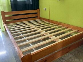 PRODÁM dřevěnou postel 140x200 NEPOUŽÍVANÁ - 1