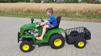 Dětský čtyřtaktní zahradní traktor s přívěsem 110ccm zelený