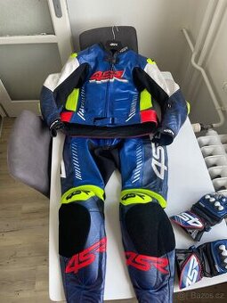 4SR RR EVO PEARL BLUE AR pánská dvoudílná moto kombinéza