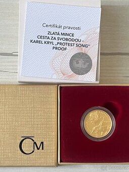 Zlato / zlatá mince Karel Kryl