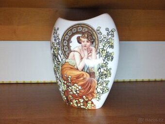 Krásná váza A. Mucha, značeno Queen Isabell.