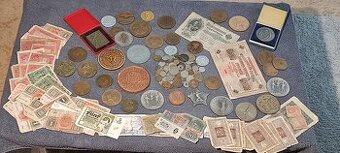 Mince od 17.stol., MEDAILE, BANKOVKY, VŠE CO VIDÍTE NA FOTO